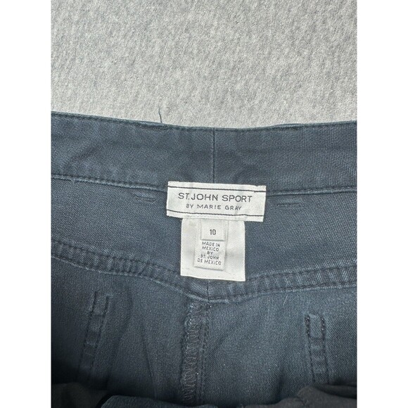 St. John Sport By Marie Gray Black Casual Straight Leg Pants Size 10 - Picture 7 of 10